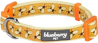 Blueberry Pet Essentials Busy Bees Designer Adjustable Dog Collar, Medium