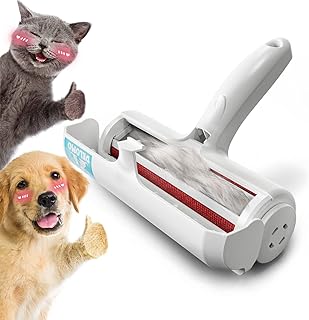 DELOMO Pet Hair Remover Roller: Reusable Lint Roller with Large Fur Bin - Portable Cat and Dog Hair Remover for Couch, Bedding, Car, Rugs & Furniture, Effective and Eco-Friendly, for Multi-Pet Homes product image