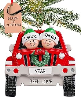 Personalized Couple Ornament 2026, laser engraved car ornament