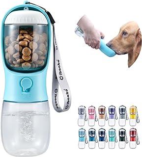 Cibaabo Dog Water Bottle with Food Container, Travel Puppy Water Bowl, Portable Pet Dispenser, Dog Gift Stuff Accessories Items, Puppy Essentials Necessities for Yorkie Cat Walking and Hiking product image