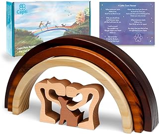 Capti Rainbow Bridge Dog Memorial Gifts, Pet Memorial - I'll Meet You at The Rainbow Bridge - Pet Loss Gifts, Bereavement, Sympathy Keepsake Dog Mom, Dog Dad for Loss of Pet (Dog and Family) product image