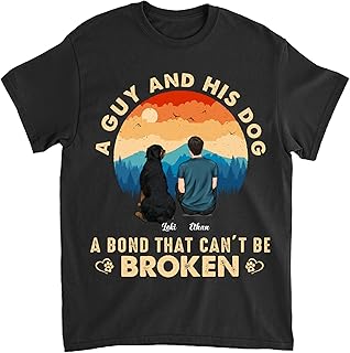 Gossby Personalized Dog Dad T-Shirt - A Man & His Dogs - Custom Dog Lover Gift for Men with Design, Name - 7 Sizes, 8 Colors product image