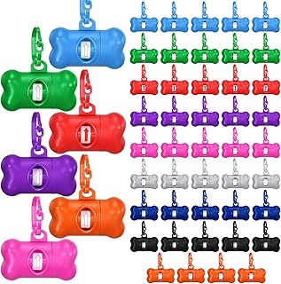 Zhehao Dog Poop Bag Holder Bulk 50 Pack for Leash with Clip, Preloaded Waste Dispenser, Portable Walking Accessories for Hiking Travel Multi Dog Household(Classic,Bone) product image