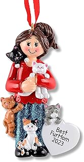 3D Furmom Cat Ornament Personalized Kitty Ornaments for Christmas Tree 2025 - Personalized Pet Ornament Pet Christmas Ornaments -Custom Cat Lady Heart Xmas Gifts for Kitten & Kitty Lovers Keepsake product image