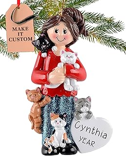 Personalized Cat Ornament 2026, custom keepsake gift for cat lovers