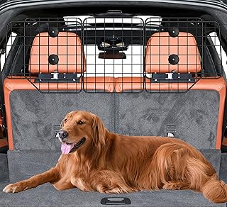 CASIMR Dog Car Barrier for SUVs, Vehicles, Trucks, Cars, Adjustable Pet Divider Cargo Area Universal-Fit, Heavy-Duty Wire Mesh Barriers, Safety Travel Accessories Cover, 61.9 Inch product image