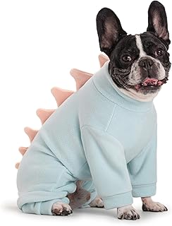 Halloween Fleece Dinosaur Dog Pajamas Adorable Costume French Bulldog Holiday Outfit Pet Cute Puppy Hoodie Cosplay Animal Costume for Small Medium Dog Christmas Winter Coat product image