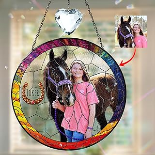 Horse Stained Glass for Window Hanging, perfect for pet lovers