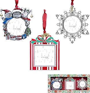 Laraine Christmas Tree Ornaments - 3-Piece Decorative Hanging 2025 Holiday Keepsake Gift Pendant with 2” Photo Frame Insert for Picture of Pet (3-Piece Gift Set (2025)) product image