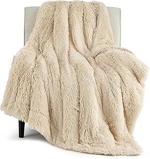 Bedsure GentleSoft Fluffy Beige Throw Blanket for Bed, Faux Fur Gifts Beige Decor Light Tan Khaki Blanket Neutral Decoration for Home, Soft Cozy Fuzzy Plush Thick Warm Sherpa Fleece Cute Stuff, 50x60 product image