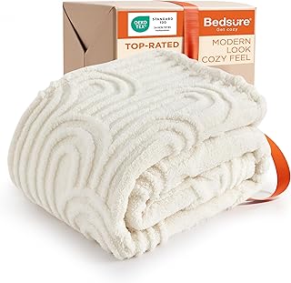 Bedsure GentleSoft Boho Throw Blanket for Couch - Cozy Modern Boho Decorative Blankets for Women Girls, Fuzzy Fleece Throw for Beds, Aesthetic Accent Gifts for Sofa Room Decor, Off White, 50x60 Inches product image