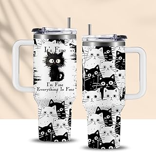 Funny Black Cats Tumbler Cup with Handle product image