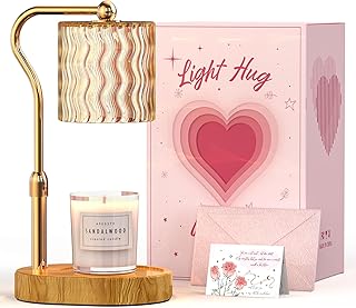 Candle Warmer Lamp with Timer Dimmable Mom Gifts, Adjustable Height Wax Warmer Lamp for Scented Candles Home Appliances White Elephant Gifts for Sister Friend (Ripple) product image