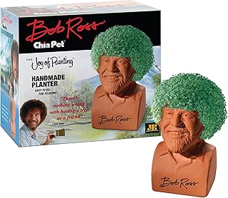 Chia Pet Bob Ross with Seed Pack, Decorative Pottery Planter, Easy to Do and Fun to Grow, Novelty Gift, Perfect for Any Occasion product image