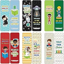 Creanoso Little Readers Bookmarks for Boys (12-Pack) - Stocking Stuffers Premium Quality Gift Ideas for Children, Teens, & Adults - Corporate Giveaways & Party Favors product image