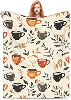Coffee Blanket Gifts for Adults Women Men Coffee Lovers Soft Warm Lightweight Cozy Coffee Throw Blankets for Bed Sofa Living Room Couch Home Decor 50"x60" product image