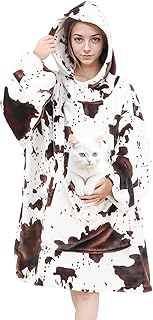 Cow print Wearable Blanket Hoodie for Adults product image