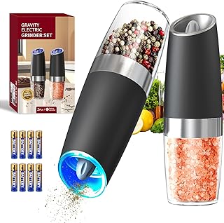 CIRCLE JOY Electric Salt and Pepper Grinder Set with LED Light