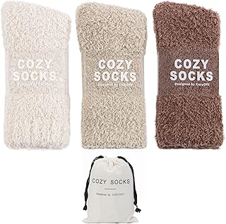 Cozy Socks for Women Gifts: 3 Pairs Luxe Cloud Fuzzy Socks for Home Sleep product image