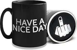 Funny Coffee Mug for Men and Women - Have A Nice Day Mug Middle Finger Bottom Cup | Funny White Elephant Gag Gifts for Adults Inappropriate - Novelty Coffee Mugs Cups, Work Mugs, Office Gift (11 oz) product image