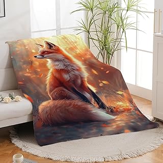 Fox Blanket Orange Fox Throw Blanket, super soft and cozy