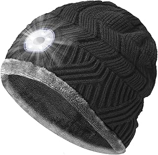 HIGHEVER LED Beanie Hat with Light: Christmas Stocking Stuffers for Men Adult for Teen Boys Men Dad Winter Gifts product image