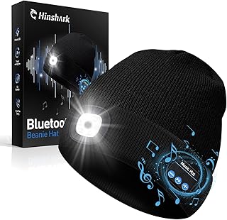 Gifts for Men, LED Bluetooth Beanie Hat, perfect for camping and hiking