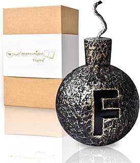 Initial Bomb Paperweight, Hilarious, Decorative, and Unique Office Cubicle Desk Decor and Book Weight - Funny Gag Gift for Coworkers and Gamers Home Office Men Women Cool Stuff (1 Golden Paperweight) product image