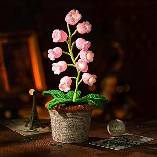 Lily of the Valley Crochet Flower Lamp, Handmade Cordless Night Light with Touch Control, 6 Colors, Warm LED Table Lamp, Birthday Gifts for Women, Cozy Bedroom Home Decor product image