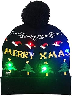 SLONLI Light Up Christmas Hat LED Beanie Hat White Elephant Gifts Funny Gag Gifts Novelty Party Favors Women Men Adults Kids product image