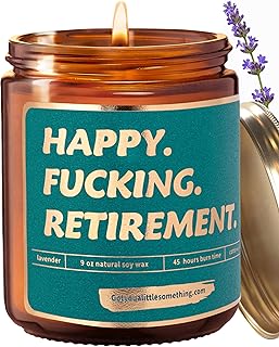 Lavender Vanilla Soy Wax Scented Candle for Retirement