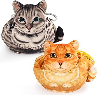 Openhaha Drawstring Travel Organizer, Cosmetic Pouch - Cat Gift for Women, Lay Flat Makeup Bag Gifts for Cat Lovers (2-Pack) product image