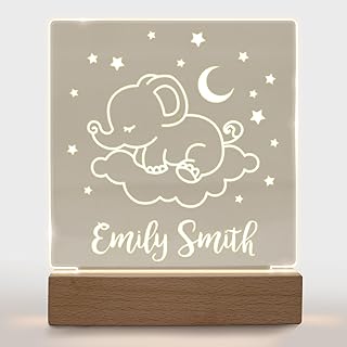 Personalized Night Light for Kids Girls Boys Customized Gifts for Baby Boy Nursery Lamp Bedroom Decor Elephant product image