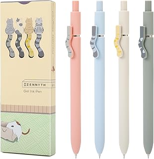 FIOVER Cat Pens,4Pcs 0.5mm Quick Dry Black Ink Fine Point Smooth Writing Pens, High-End Series Ballpoint for Journaling Note Taking, Cat Lover Gifts for Women product image