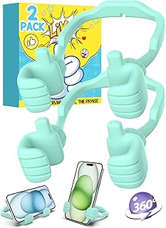 Funny Gifts for Teen Boy Kid Man Cell Phone Stand: UPGRADE Adjustable Thumbs Up Lazy Phone Holder for Desk Fun Gadget for Him Guy Tween Woman Girl Adult Essentials Stocking Stuffer Who Have Everything product image