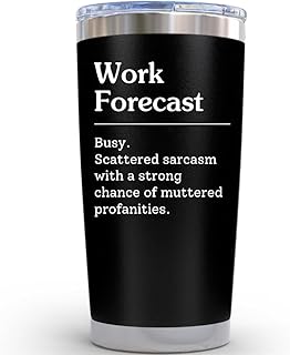 Work Anniversary Mug Gift - Funny Work Gifts for Coworker, 20 Ounce Black Coffee Tumbler