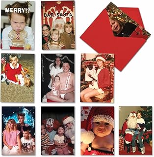 NobleWorks - 10 Funny Assorted Christmas Cards Boxed - Happy Holiday Assortment, Notecards with Envelopes - Awkward Family Photos A5553XSG-B1x10 product image
