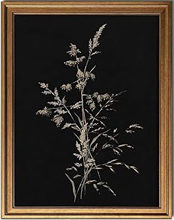 KBKBART Framed Canvas Wall Art, Vintage Floral Botanical Canvas Painting, Cozy Home Decor