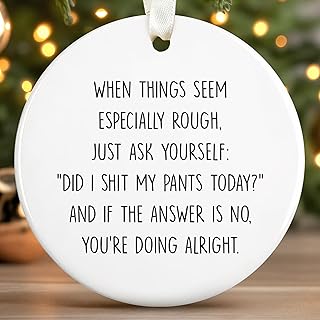 KATLADIZ Funny Christmas Ornaments - Funny White Elephants Gifts - 2025 Christmas Ornaments for Women, Men, Friends, Coworkers - White Elephants Ornament - Ceramic Ornament 2025 product image