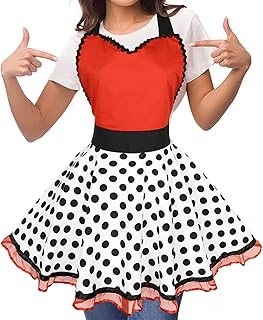 Violet Mist Cute Lovely Retro Aprons for Women Girl Ladies Sexy Sweetheart Vintage Aprons 50s PolkaDot Vintage Christmas Apron kawaii Cooking Kitchen Ruffle Witch Apron Housewife Waitress Mothers Gift product image