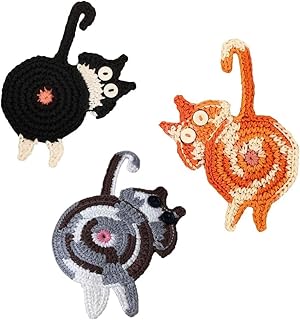 Cat Gifts for Cat Lovers 3PCS Cat Coaster Woven Creative Cute Cat Coaster Insulation Coaster Coffee and Tea Coaster Desktop Gifts product image