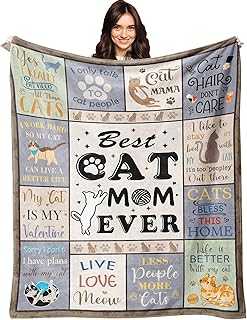 XALAZY Cat Mom Gifts for Women Blanket 50"X60", Cat Gifts for Women, Cat Lover/Lady Gifts, Funny Cats Themed Presents for Birthday/Christmas, Cat Blanket product image