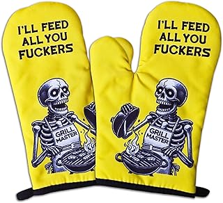 Funny Skeleton Oven Mitts product image
