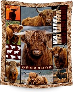Highland Cow Blanket for Women and Girls, 60x80 inches, Soft and Cozy