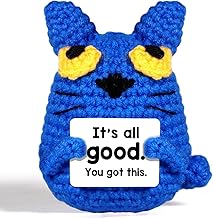 AICase for Cat Fans Merch Gifts, Crochet Positive Animals Handmade Emotional Support Nuggets Funny Blue Cat product image