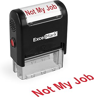 ExcelMark Self-Inking Novelty Message Stamp - NOT My Job - Red Ink product image