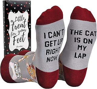 Cavertin Women's Novelty Socks with Gift Box Cat Lover Dog Mom Book Lover Cat Mom Llama Unicorn Sloth Corgi product image