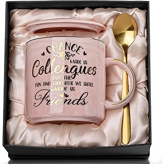 Coworker Leaving Gifts for Women, Chance Made Us Colleagues Coffee Cup, Funny Going Away Farewell Gifts for Coworkers Female, Birthday Thank You Gift, 14oz Pink Marble Gold Print Mug, Nicely Boxed product image