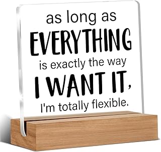 Funny Office Gift Humor Gifts for Coworker Colleague Leader Boss Office Clear Desk Decorative Sign Acrylic Sign With Wooden Stand for Desk Table Shelf product image