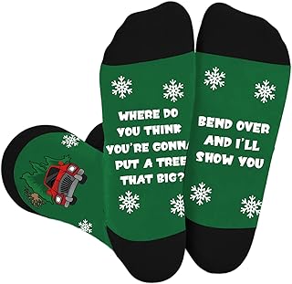 Funny Christmas Socks for Women Men, National Lampoons Christmas Vacation Costume Accessories, Winter Warm Knitted Socks product image